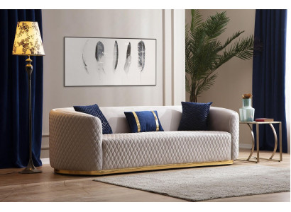Beige Dréisëtzer Edelstolsmöbel Luxus Couche Sofas Design Wunnzëmmermöbel