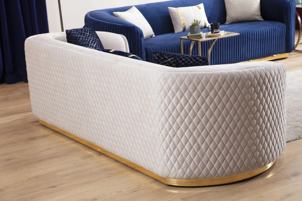 Beige Dréisëtzer Edelstolsmöbel Luxus Couche Sofas Design Wunnzëmmermöbel