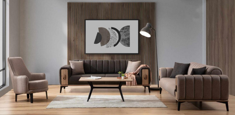 Brong Sofa Garnitur Drësëtzer Eensëtzer Sessel Polstermöbel Stoffsofa