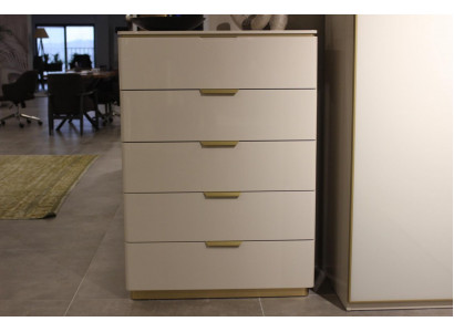 Design Miwwelen Schlofkummer Luxus Kommode mat 4 Schief Noutschaf Holzausgab Holzausgab Nei
