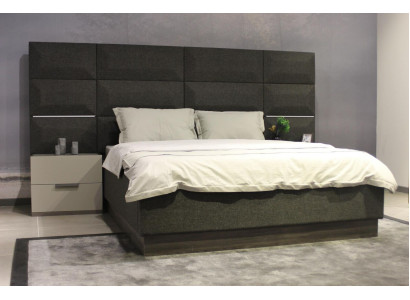 Luxus Schlofzëmmer Set Designer Bett 2x Nuetsdësch Holz Komplett nei 3 Deeler.