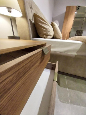 Schlofkummer Säitebord luxuriéis Nuetsschaf Art Deco Stil Holz Hotel nei