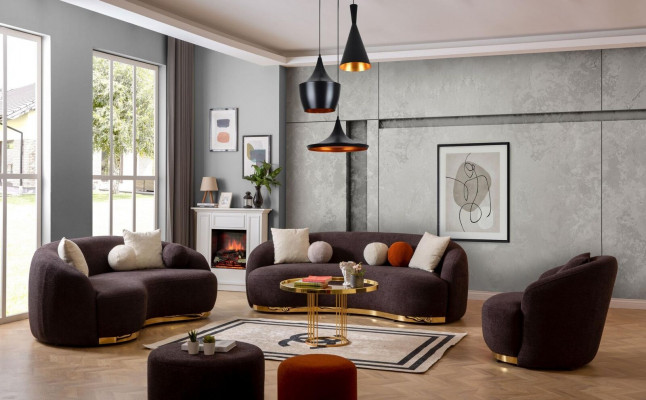 Stil Wunnzëmmer Set Canapé Designer Sofagarnitur 4+3+1 Sëtz Miwwelen