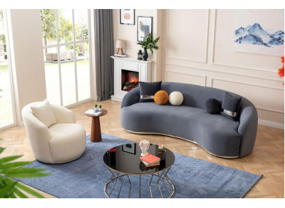 Designer Wunnzëmmer Set Sofa 2sei. Sofagarnitur 3+1 Souden Zitzgarnituren