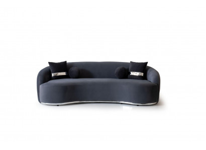 Designer Sofa 4-Sëtzschwaarzt Sofas Couchen Grouss XXL Sëtzmoebel 250cm