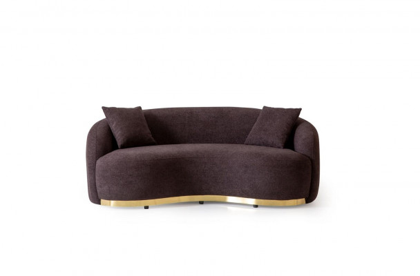 Wunnzëimmermiwwel Luxus Sofa 3 - Setzer Design Braun mëll Sofa Këssen Textil 230cm