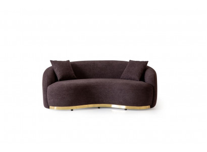 Wunnzëimmermiwwel Luxus Sofa 3 - Setzer Design Braun mëll Sofa Këssen Textil 230cm