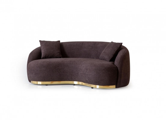 Wunnzëimmermiwwel Luxus Sofa 3 - Setzer Design Braun mëll Sofa Këssen Textil 230cm