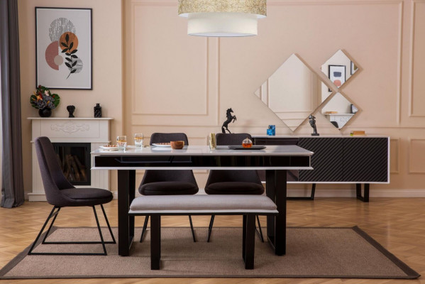 Designer Iesszëmmer Set 10tl Luxus Miwwelen stilvoll Iessgrupp Anrichte