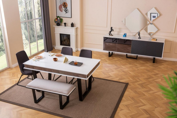 Designer Iesszëmmer Set 10tl Luxus Miwwelen stilvoll Iessgrupp Anrichte