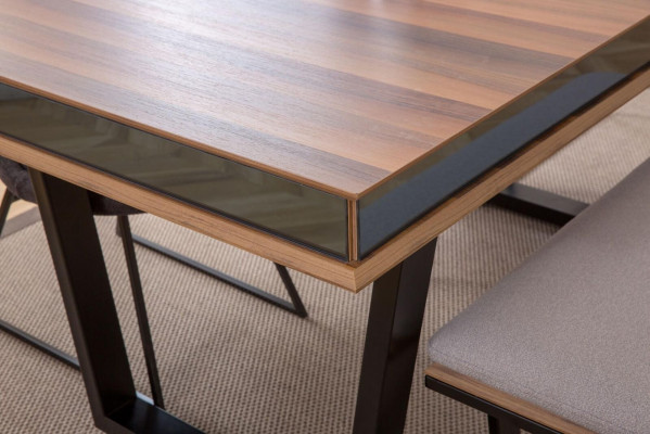 Iesszëmmer Set Iessdësch 4x Stull Bänk Sideboard Iessgrupp 3x Spigel 10tlg