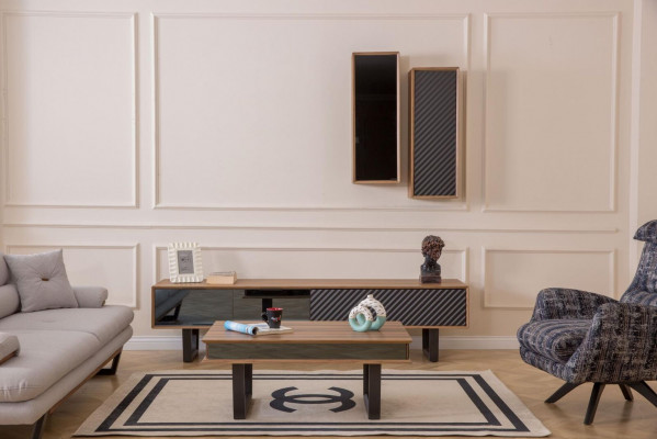 Design Sofagarnitur Couchtisch Sofa 6-teilleg Wunnzëmmer Set Luxus Miwwelen