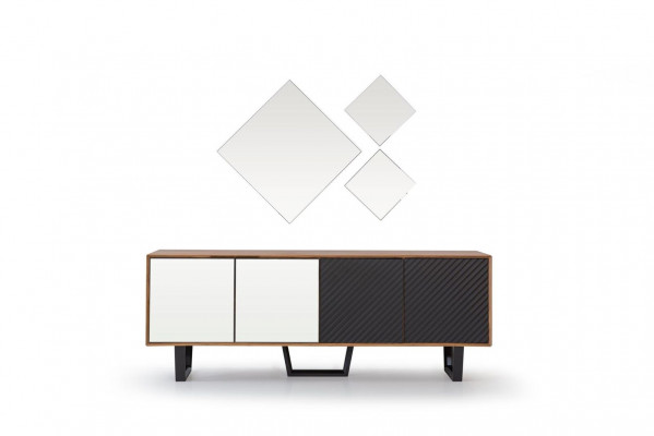 Modern Iesszëmmer Set Besteet aus 4-Stéck Sideboard mat 3x Spigel Neiheet