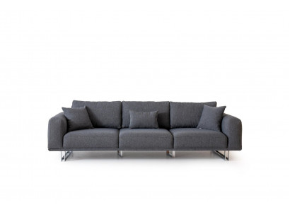 Sofa 4-Sëtz Relax Canapé Couchen Bettfunktioun Véiersëtzer Textil Sofas