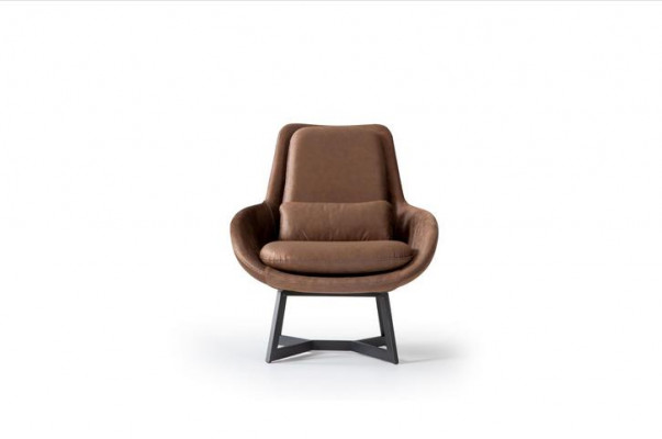 Designer Fotell 1 Sëtz Kënschtlecher Lieder Couch Polster Fotell Design Braun