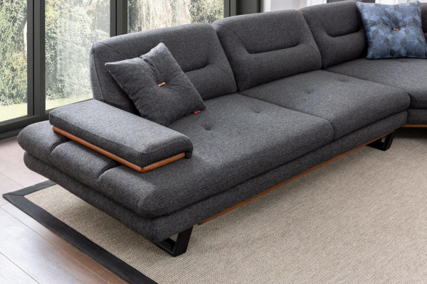 Designer 3-teilweg Wunnzëmmer Set Eckcouch L-Form + 3 + 1 Sëtz Modern nei