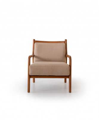 Moderne beige Fotel Schlofzëmmer Miwwelen Luxusdesign Polsterung Kënschtlechen Lieder