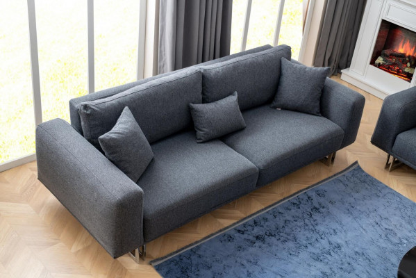Designer Wunnzëmmer Set Sofagarnitur 4 + 3 + 1 Sëtz Luxus Groo Wunnlandschaft