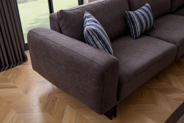 Designer Eckcanapé L-Form Polster Textil Modern Braun Luxus Wunnlandschaft
