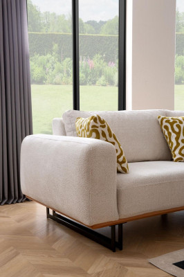 Luxus Eckcouch L Form Stoffcouch Sofa Wäiss Polstersofa Sëtz Ecksalon