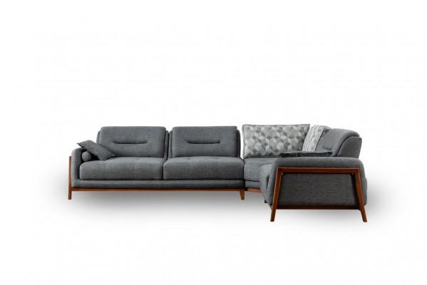 Designer Ecksofa L-Form Luxus Polster Textil Wunnlandschaft Miwwelen am Wunnzëmmer