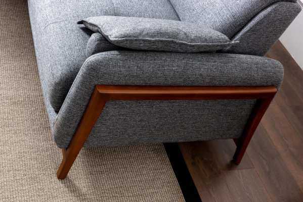Designer Ecksofa L-Form Luxus Polster Textil Wunnlandschaft Miwwelen am Wunnzëmmer