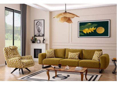 Luxus Sofagarnitur 4 + 1 Sëtzer Set Designer Sofa Textil Polster Couchen