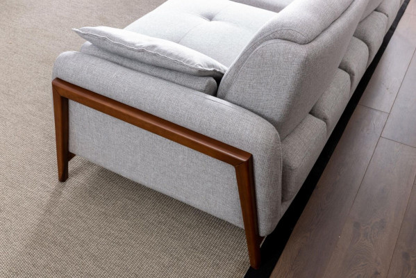 Luxus Sofa 3 Sëtzer Dräisëtzer Miwwelen am Wunnzëmmer Modern Polster Textil