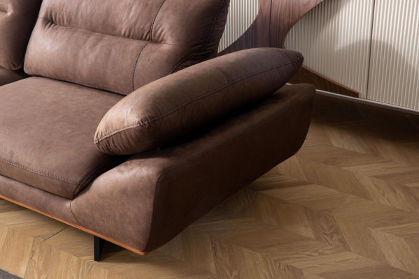 Modern Designer Sofa 3 Sëtzer 240cm XXL Canapé Polstersofas Design Braun