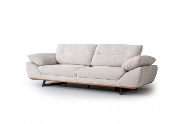Komfort Designer Canapé 3 Sëtzer Couch Polstersofa Design Wäiss am Wunnzëmmer