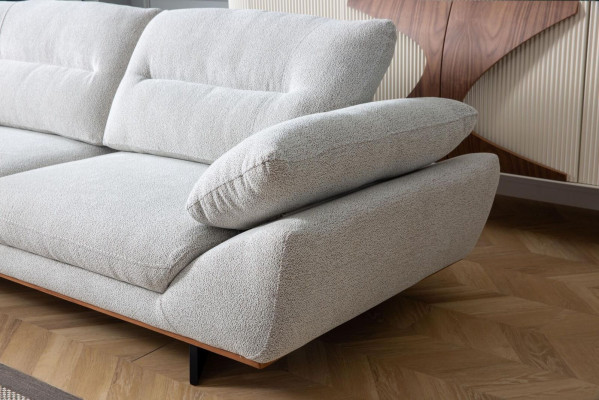 Komfort Designer Canapé 3 Sëtzer Couch Polstersofa Design Wäiss am Wunnzëmmer