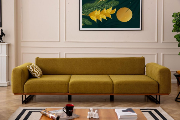 Italienesch Sofa Couch Polster 4 Sëtz Mëbel 270cm Textil Couchen Nei