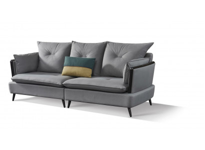 Textilstoff Sofa Garnitur 3+2+1 Sëtzer Set Garnitur Polstersofa Canapé Textilstoff