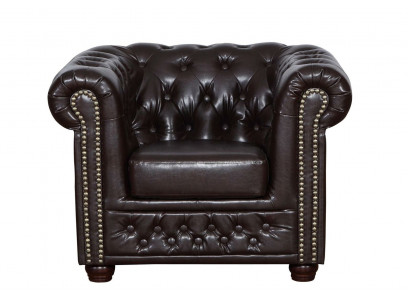 Chesterfield Fotell Télévisiouns-Couch 1-Sëtz Sofa Textil Lieder Couchemiwwel Polsterung