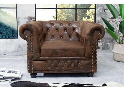 Chesterfield Fauteuil Fernseh Canapé 1 Sëtz Sofa Textil Stoffe Canapéë Polster