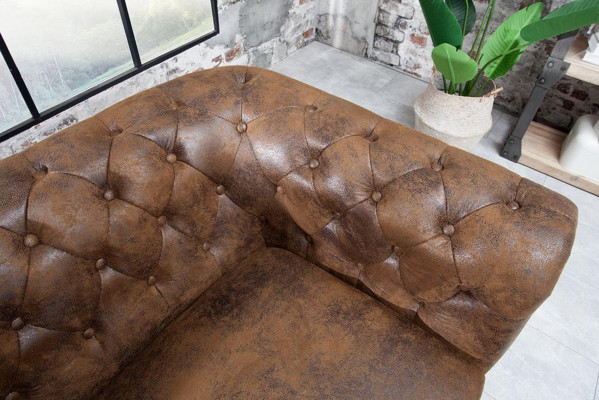 Chesterfield Fauteuil Fernseh Canapé 1 Sëtz Sofa Textil Stoffe Canapéë Polster