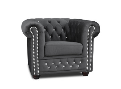 Chesterfield Fauteuil Televisiounscouch 1-Persounen-Sofa Textilstoff Couchen Polster Nei