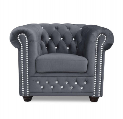 Couchen Chesterfield Fautteuil Fernsehcanapé 1-Sëtzer Sofa Textil Stoff Polster Nei