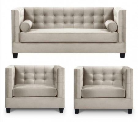Schloofsofa Taupe Fotell Kreativ Miwwelen Textil Stoff Nei Wunnzëmmer Sofa