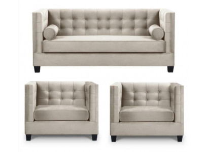 Schloofsofa Taupe Fotell Kreativ Miwwelen Textil Stoff Nei Wunnzëmmer Sofa