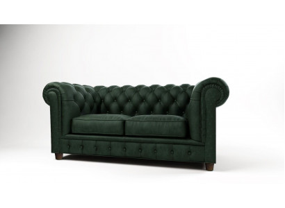 Chesterfield Luxus 2 Sëtzer Couch Polstersofa Stoff Couchen Garnitur Nei