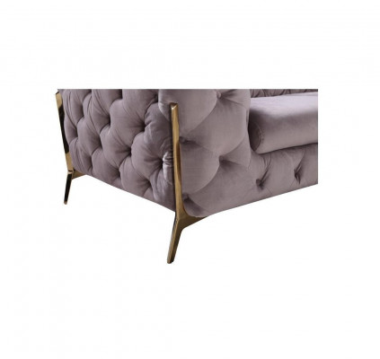 Design Chesterfield Canapé 2-Sétzer Couch Polster Textil Canapéen Samt Neit Zweesëtzer