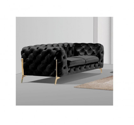 Design Chesterfield Sofa 2-Sëtzer Couch Samtpolster Textil Sofas Zweisëtzer Nei