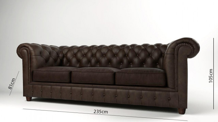 Klassesch Chesterfield Canapé Sofa 3 Sëtz Canapéë Sofas Polster Dräisëtzer