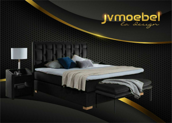 Design Bett Schlofkummer Set 4tlg. Nuetsdësch 2x Sëtzbank Better modern