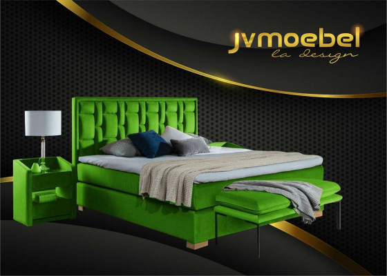 Design Bett Schlofkummer Set 4tlg. Nuetsdësch 2x Sëtzbank Better modern