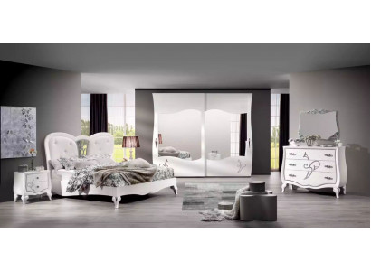 Schlofzëmmer 5-Deel Set Bett 2x Nuetsdëscher Schaf Modern Miwwelen