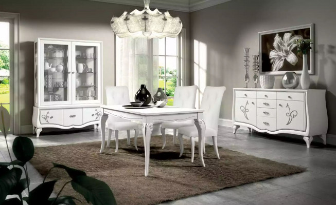 Iesszëmmer Set Iessdësch 4 x Still Iessgrupp Iessgarnitur Sideboard 7tlg