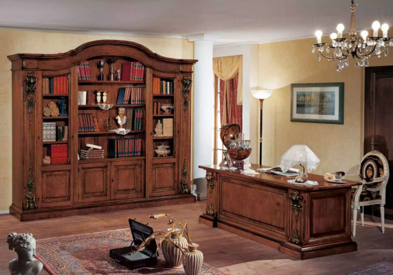 Klassesch brong Bicherréck Büro Miwwelen Regaler Design Regal Schaf