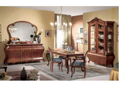Grousst Iesszëmmer Set Luxus Miwwelen Iessdësch 4x Still Kommode Spigel 8tlg